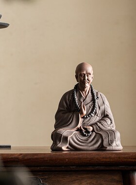久造陶瓷弘一法师摆件历史人物李叔同禅意家居客厅书房博古架装饰