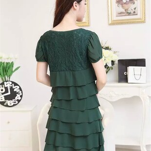 胖mm 女装 夏装 2021雪纺连衣裙夏天蛋糕裙显瘦胖妹妹胖子加肥加大码