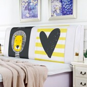 床头靠垫实木榻榻米无床头软包双人大靠背枕北欧布艺床头罩可拆洗