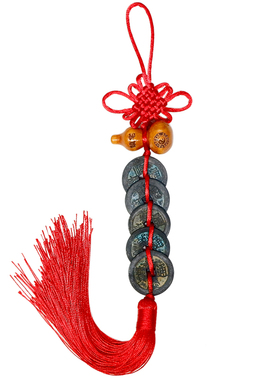 五帝钱真品鎮宅招财擋煞乾隆通宝老钱古币压门槛铜钱葫芦客厅挂件