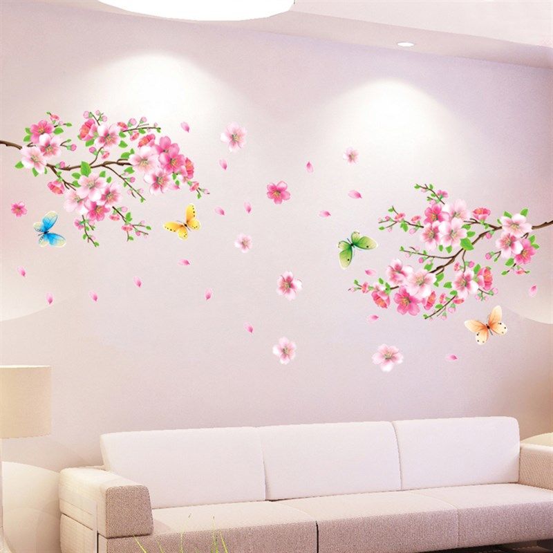 温馨中国风墙贴纸客厅卧室电视沙发背景墙壁床头装饰贴画自粘贴花,家居饰品,软装墙贴,淘宝优惠券,粉丝福利购,淘宝优惠卷