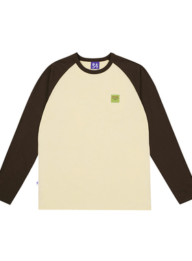 54YS 拼色基础圆领国潮长袖情侣男卫衣春秋款薄