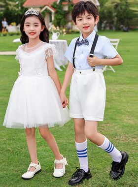 儿童合唱演出服蓬蓬连衣裙幼儿园男女花童中小学生毕业礼班服朗诵