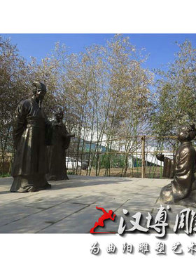 玻璃钢铸铜人物雕塑景观广场二十四孝鹿乳奉亲孝文化雕塑可定制做