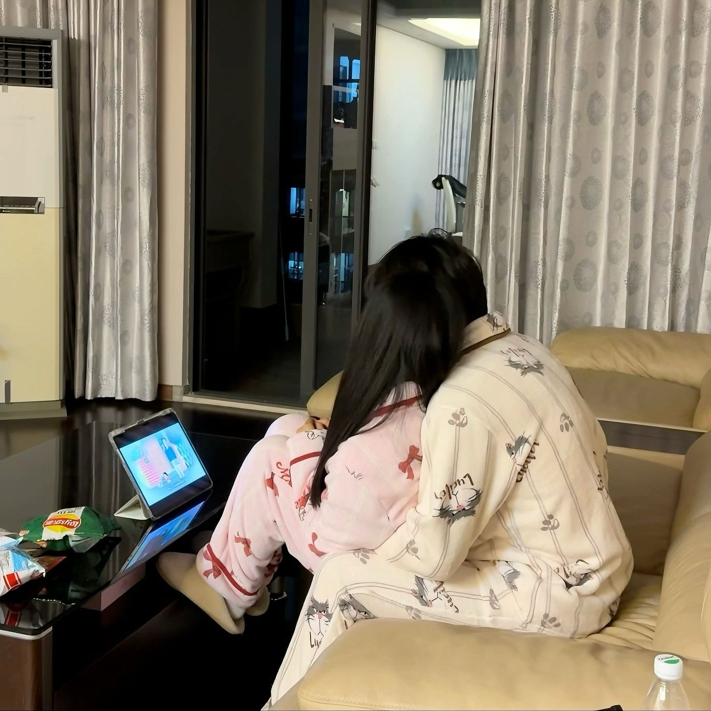 冬季新款玛丽猫新款2025情侣睡衣套装可爱卡通毛绒舒适居家服套装