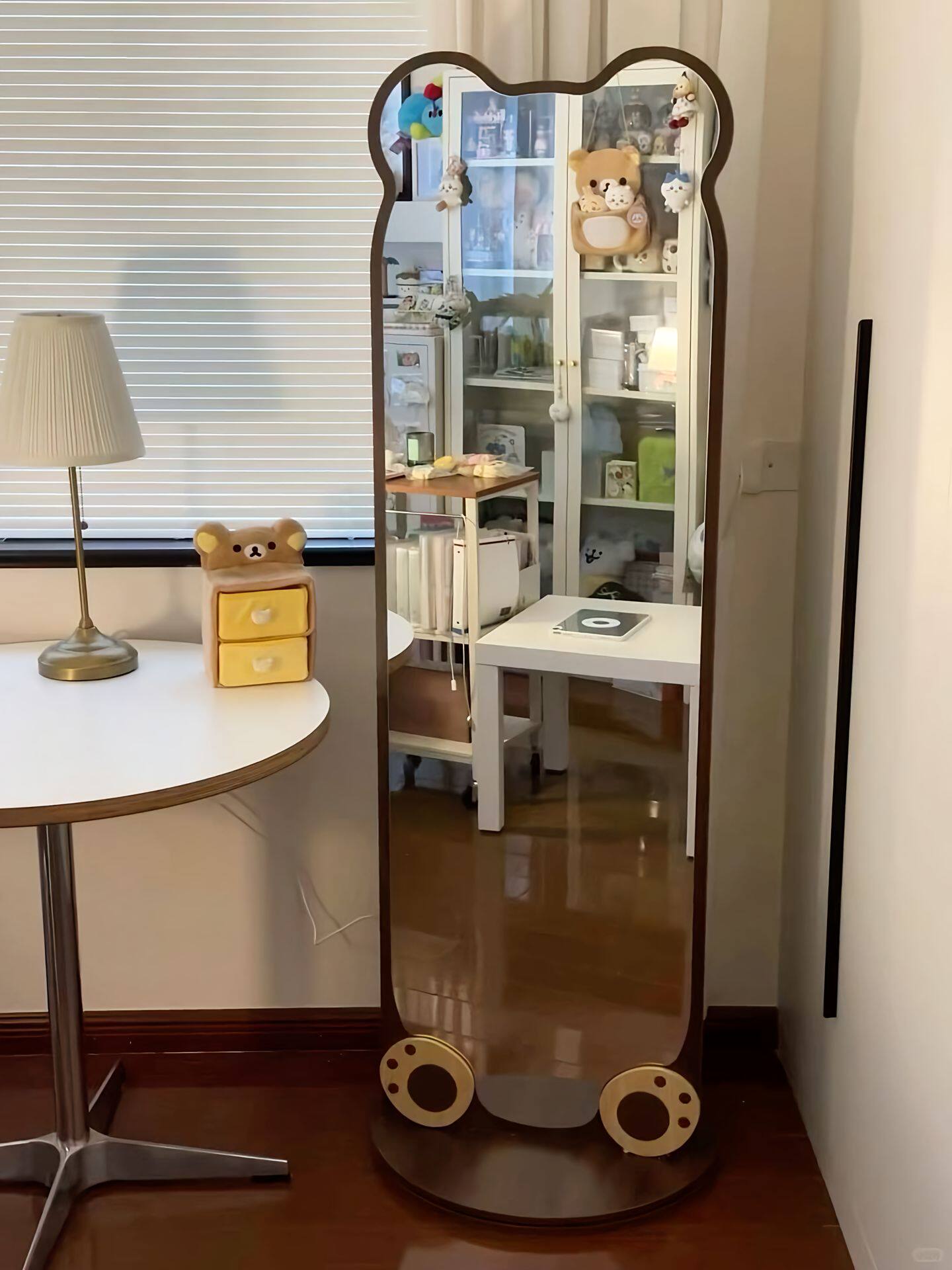 小熊全身镜落地镜女生卧室网红穿衣镜试衣镜家用壁挂式镜子