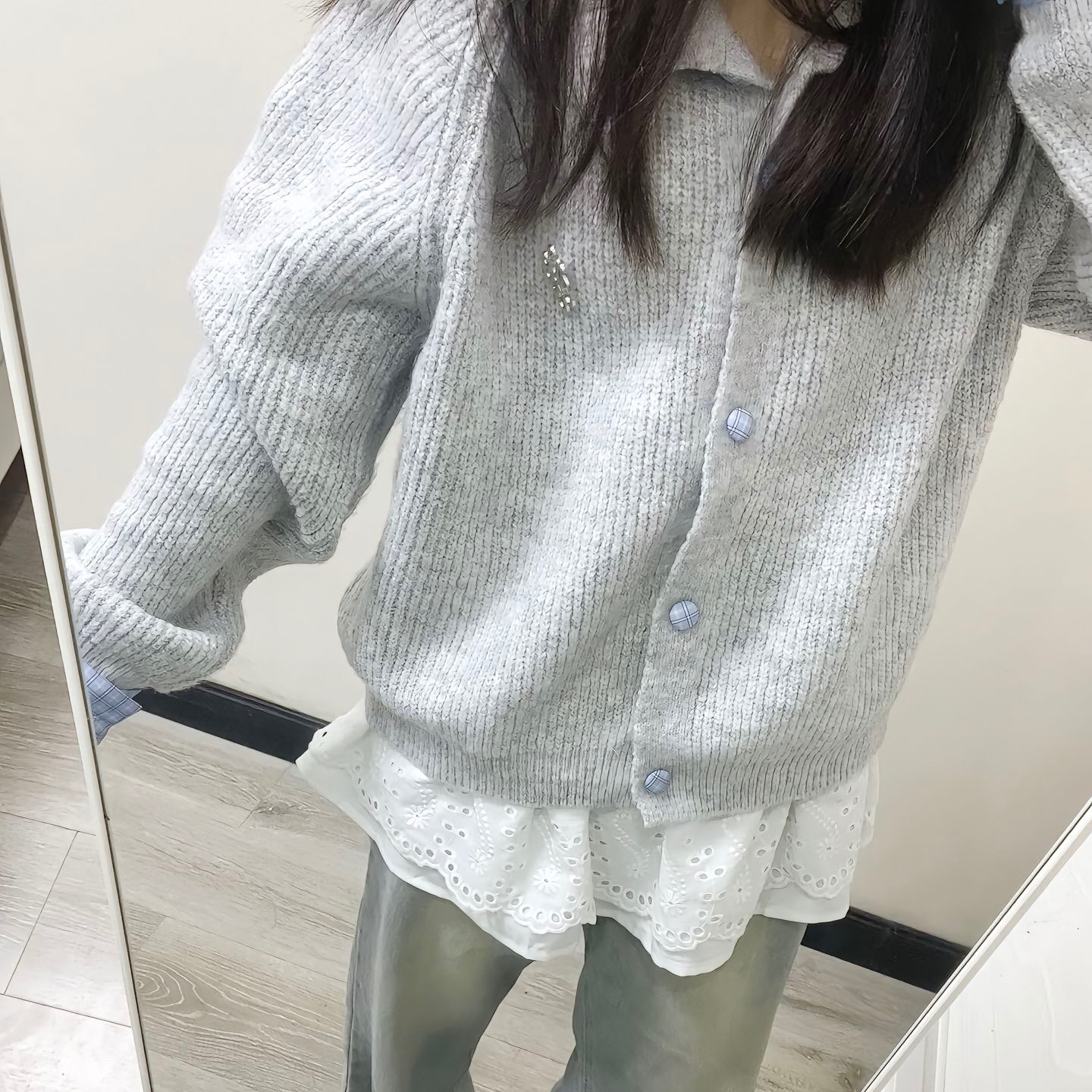 上衣女气质灰色长袖t恤女秋季新短外套