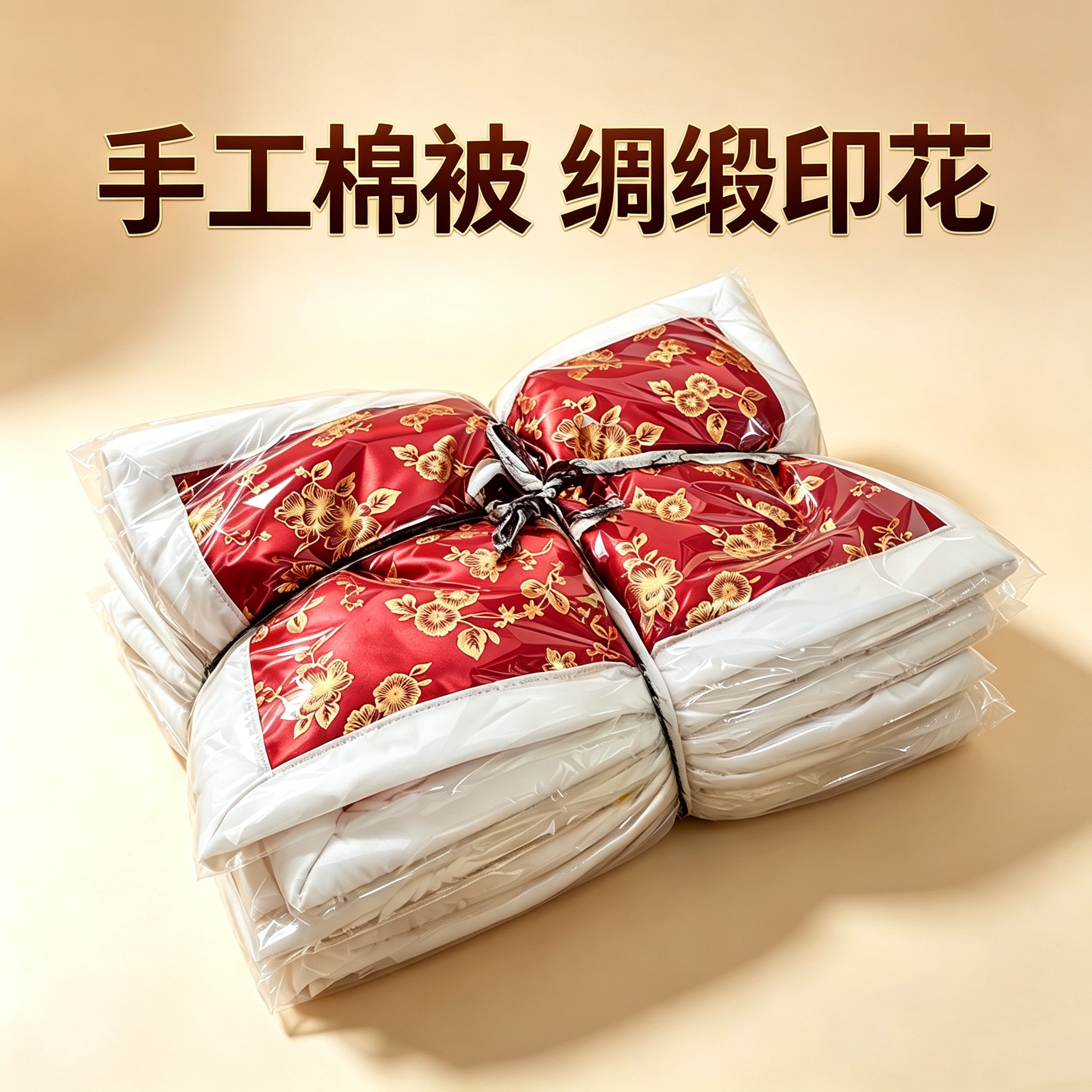 寒衣节高品质加厚手工寒被布棉被绸缎大号印花被十月一清明被褥枕