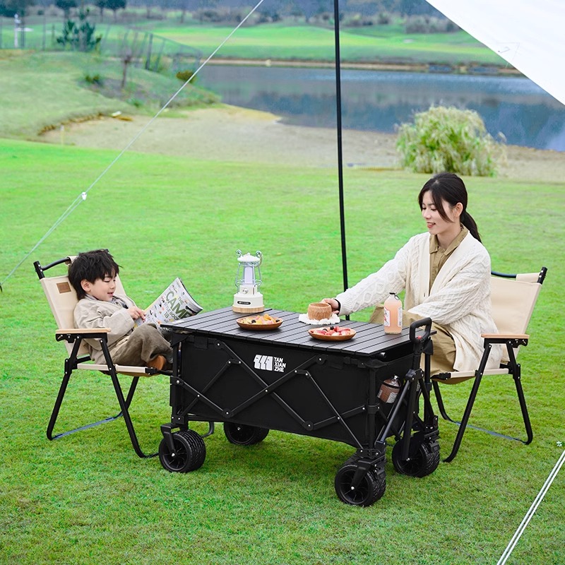 探险者露营推车可折叠户外野餐超大营地手推车拉车可携式野营小推