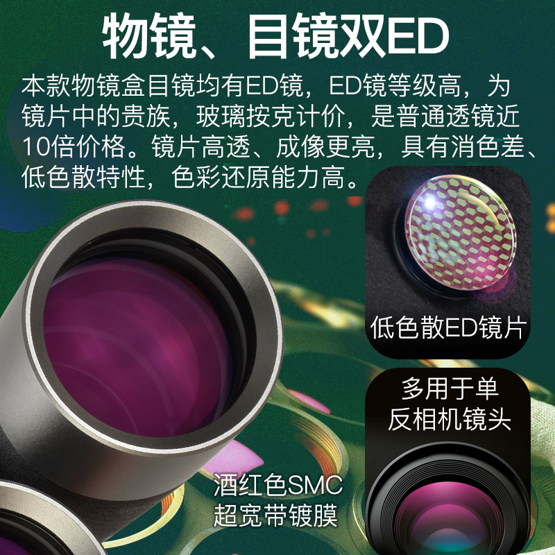 双筒望远镜高倍高清级户外夜视找蜜蜂马蜂双ED镜片便携接手机