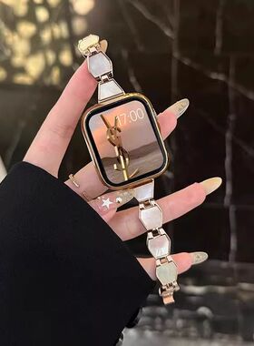天然贝壳表链oppowatch3/X/2/4pro手表表带女se高级1金属贝母适用