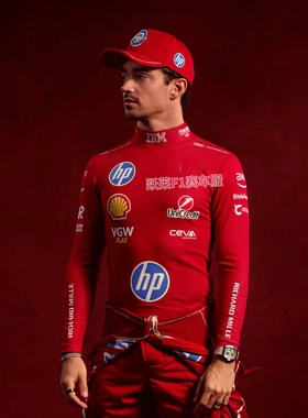 【现货秒发】2025新款F1赛车服车队场乐扣老汉同款修身红色长袖