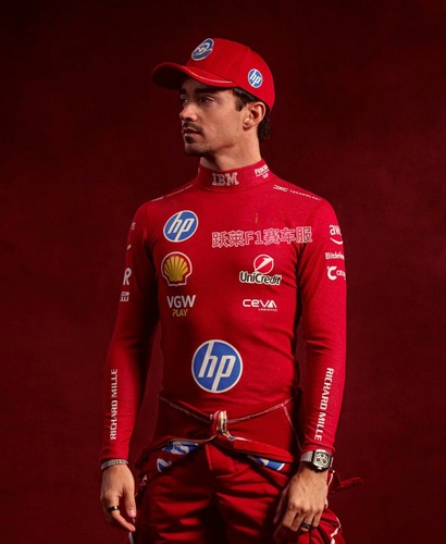 【现货秒发】2025新款F1赛车服车队场乐扣老汉同款修身红色长袖