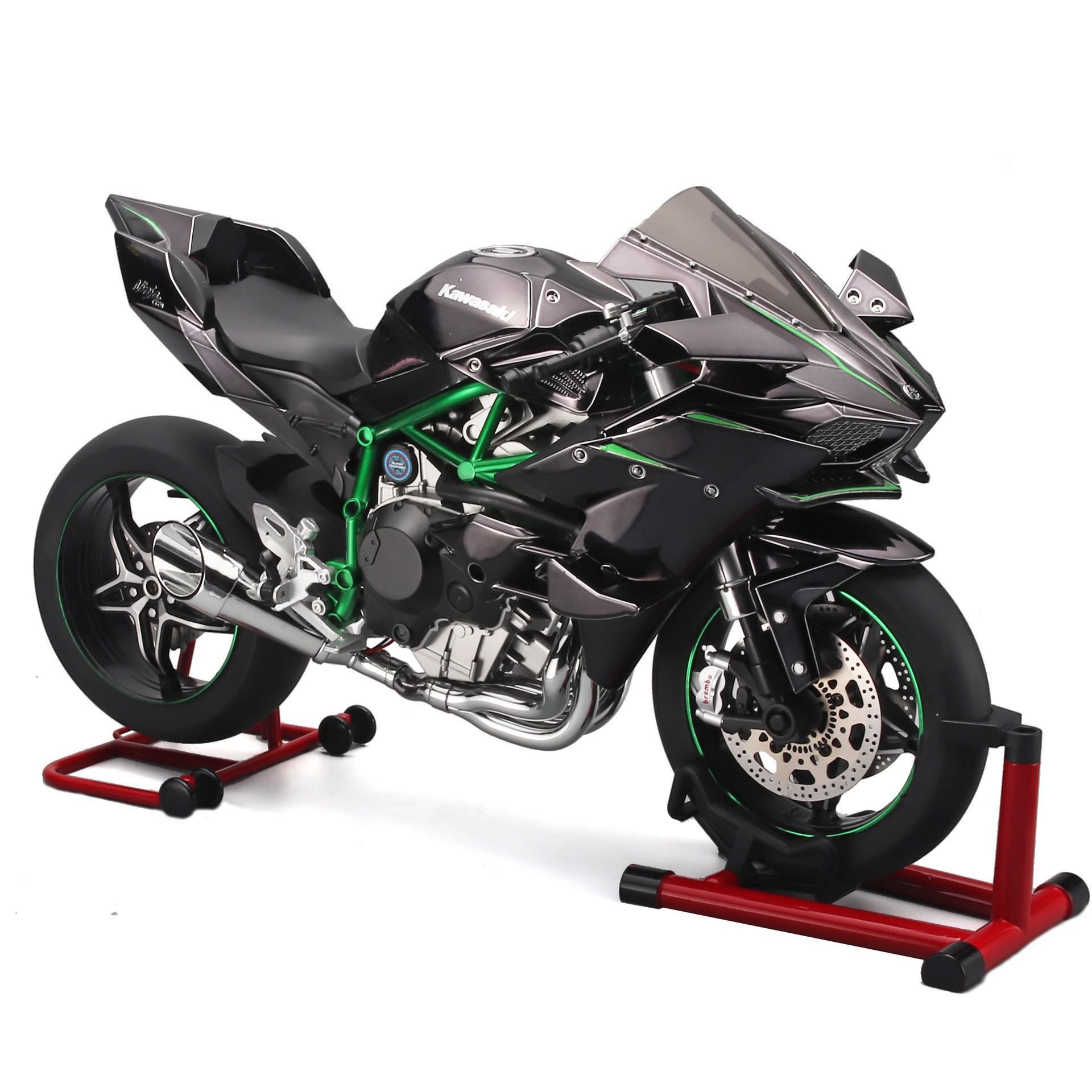 热卖新品1:6可启动川崎H2R摩托车重型机车合金模型大号玩具车