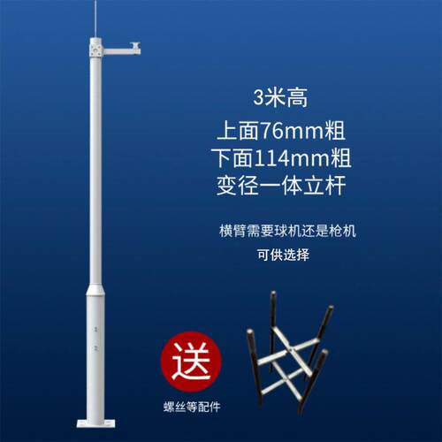 利瑞捷 监控立杆3/3.5/4/4.5/5/6米户外杆摄像机室外支架监控杆