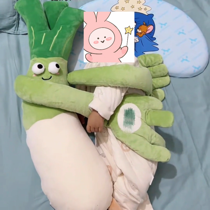 新款绿色婴儿安抚玩偶拍打手掌哄睡宝宝防惊跳搂睡拍屁股娃娃