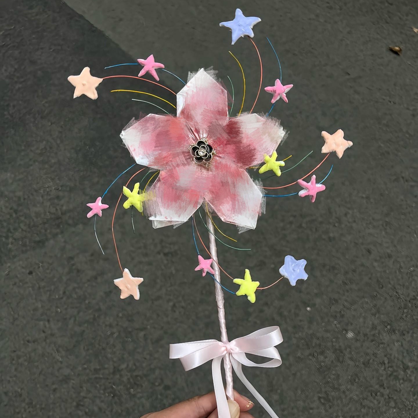 情人节彩色手工材料包送朋友创意会动的星星魔法棒手拿棒DIY礼物