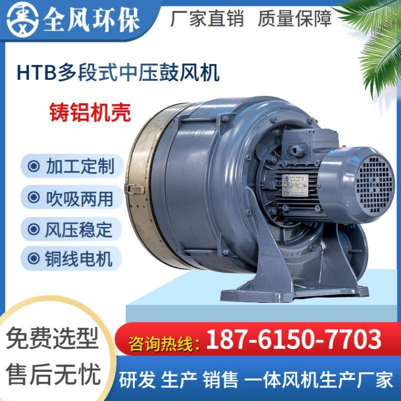 透浦段式鼓风多1.5KW中压鼓机风机HT100-203透B浦式中压风机