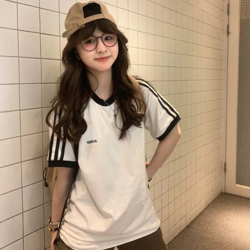 夏季纯棉宽松女短袖长裤运动套装