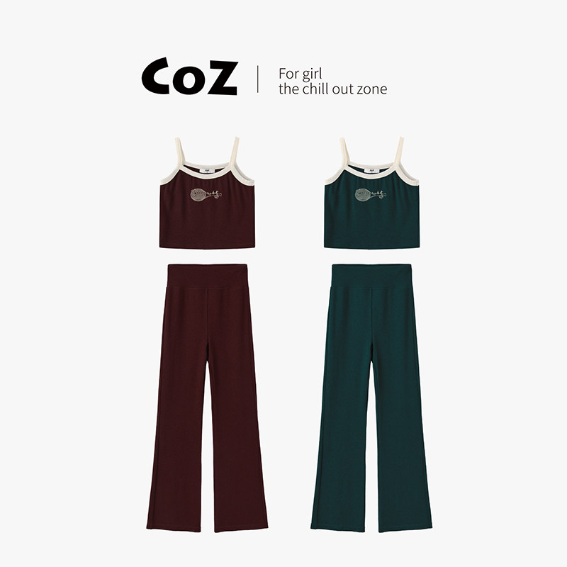COZ酒红家居服美款印花家居服