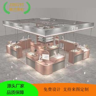 万达商场饰品店多经点位展示柜定制过道烤漆展柜珠宝银饰玻璃柜台