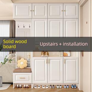 实木鞋柜，入口柜，家庭门鞋柜，大容量，集成壁挂式垂直储鞋架