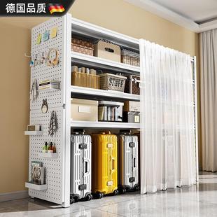 德国带防尘帘置物架行李箱落地客厅收纳架下空储物铁架子多层货架