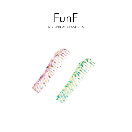 FunF/乐纷绮 莫奈色系醋酸发梳 密齿发梳发饰中齿梳子 莫奈花园