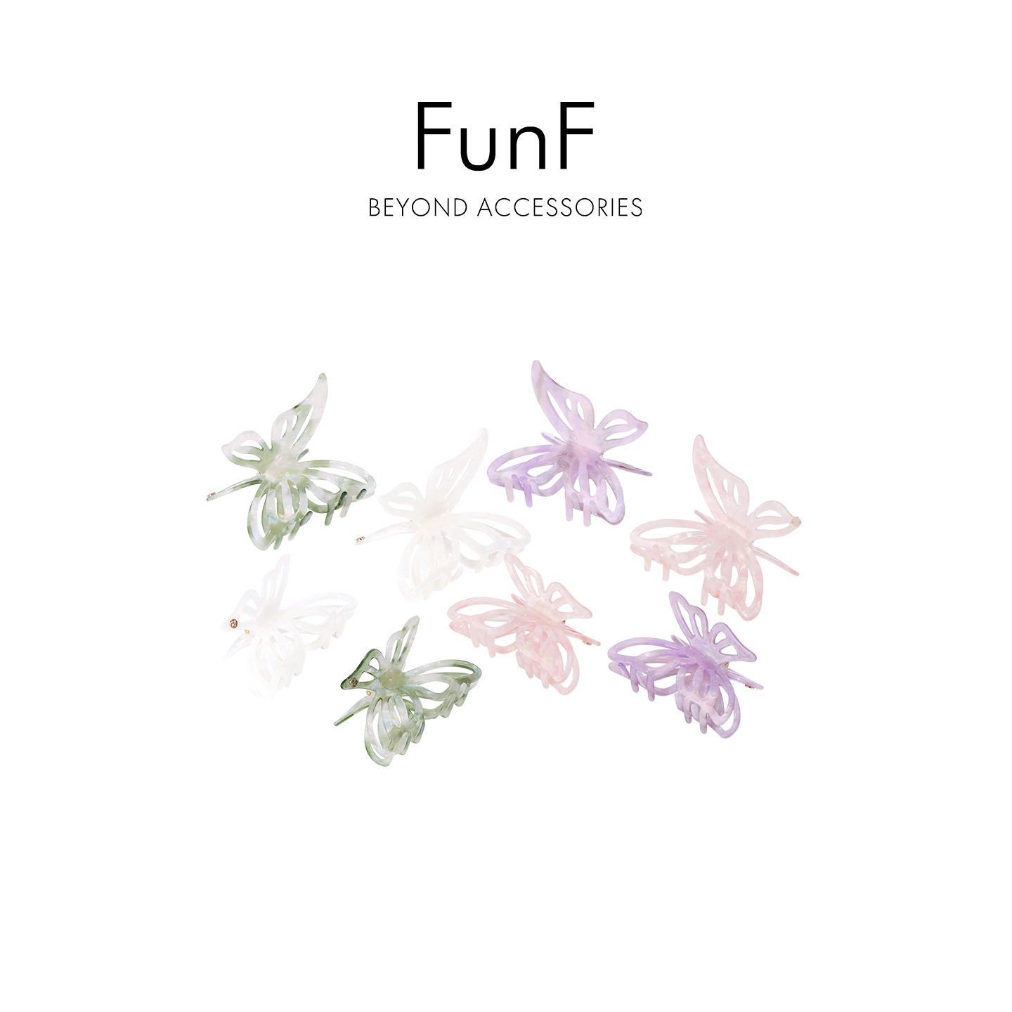 FunF 乐纷绮 蓝y莹明星同款莫奈气质翅膀抓夹醋酸发夹 蓝屿蝴蝶