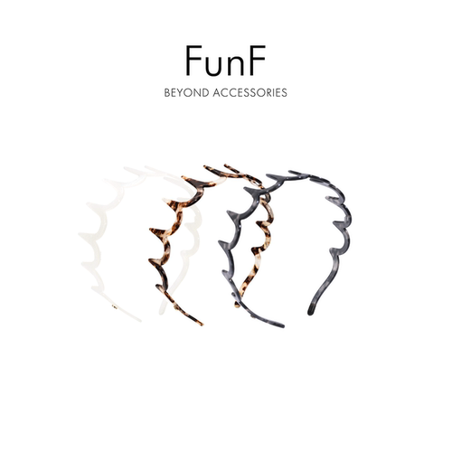 FunF/乐纷绮 高颅顶波浪带齿防滑碎发醋酸倒刺发箍开往加斯佩半岛