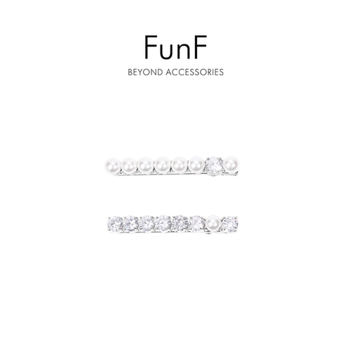 FunF/乐纷绮 王y雯同款小香风珍珠一字边夹发夹刘海夹巴黎月光曲