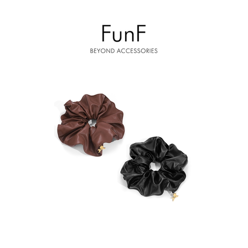 FunF/乐纷绮 气质超软环保皮大肠发圈发饰 绒云发圈 Velvet Halo