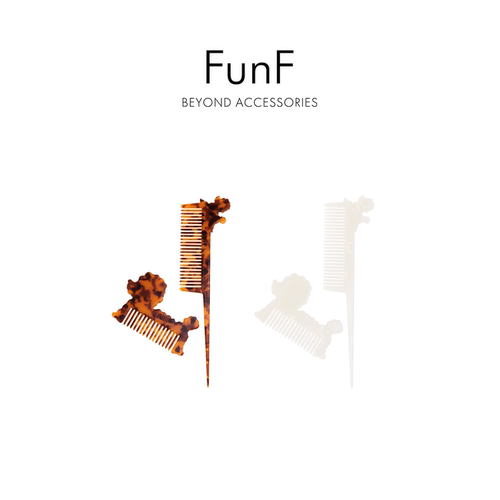 FunF/乐纷绮 女士时尚轻奢款圆润不伤头皮醋酸密齿发梳 小狗日记