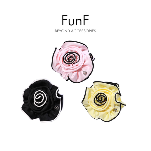 FunF/乐纷绮 香颂玫瑰抓夹缎面高级感优雅气质温柔发夹鲨鱼夹发饰