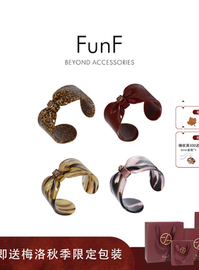 FunF/乐纷绮小众轻奢醋酸气质时尚蝴蝶结女士手环手镯 褶光蝴蝶结