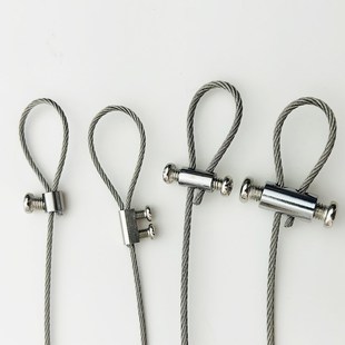 304不锈钢细钢丝锁紧器可调钢丝绳锁线器自锁扣夹头快递活动紧固