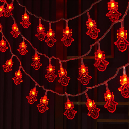 新年红灯笼中国结福字装饰小彩灯闪灯串灯满天星春节家用过年布置