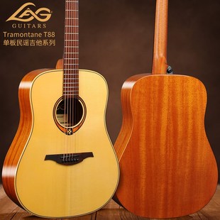 法国LAG单板民谣吉他面单T88D电箱吉他弹唱指弹木吉他亮光41英寸