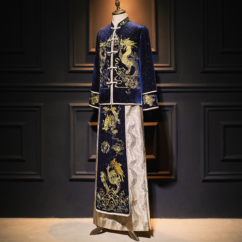 秀禾服男2021年秋季新款中式男士结婚礼服中国风婚礼新郎接亲婚服