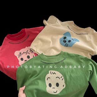 宝宝春秋装长袖纯棉T恤男女童卫衣打底衫中小童A类上衣2024款童装