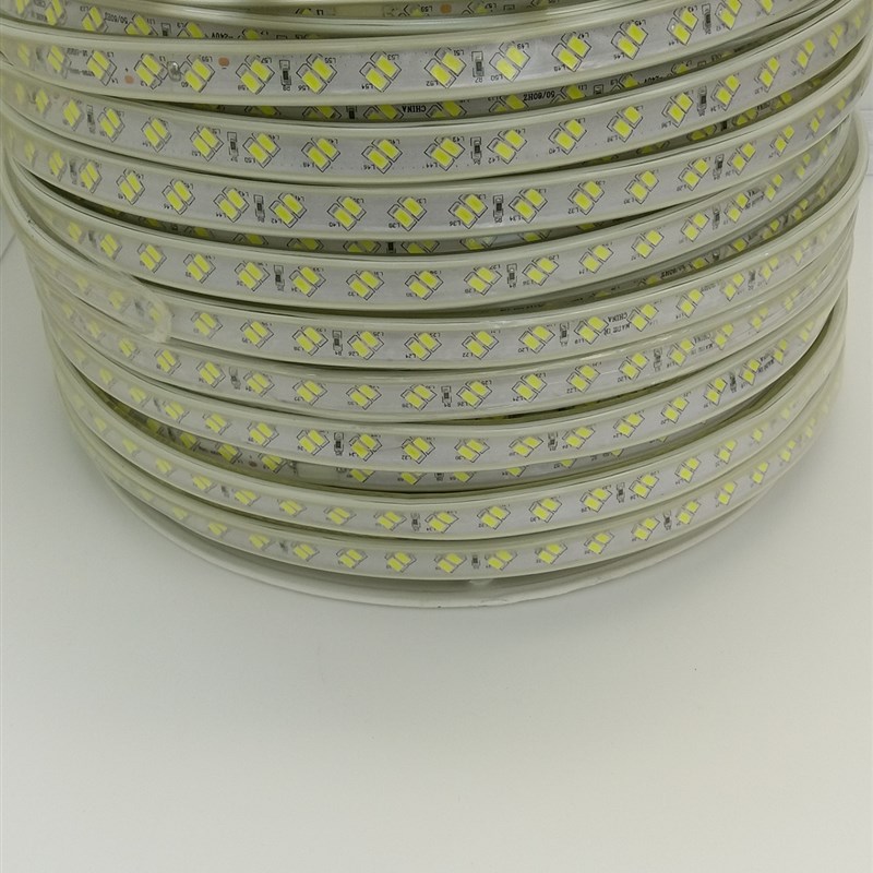 超亮LED灯带5730/斜双排120珠白富美灯带客厅吊顶220V灯槽照明灯