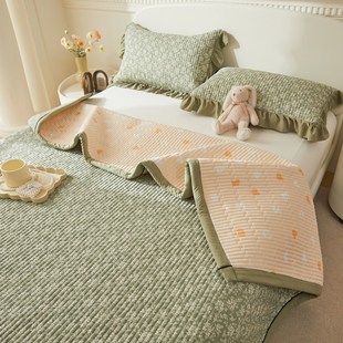 春秋榻榻米床盖单件夹棉炕单毯四季通用双面加厚床单三件套高级感