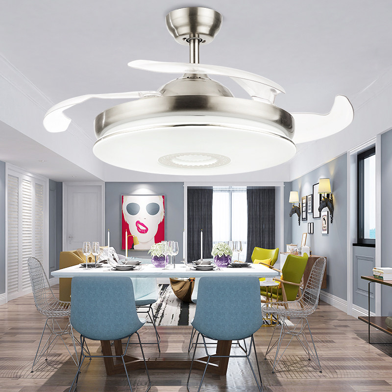 超薄隐形餐厅吊扇灯 风扇灯客厅卧室家用静音变频简约电扇带吊灯,家装灯饰光源,客厅吊灯,淘宝优惠券,粉丝福利购,淘宝优惠卷