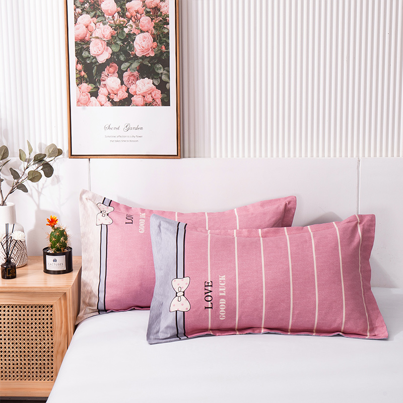 加厚全棉枕套双人纯棉成人枕头套单人学生宿舍枕芯套48x74cm一对