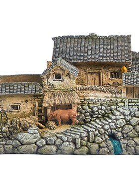 复古房子小摆件茶台装饰家居饰品古风禅意中国风怀旧建筑创意摆设