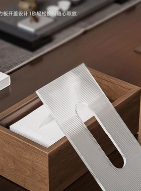 中式实木桌面卫生纸盒复古高档创意饭厅客厅卧室家用办公车载纸巾
