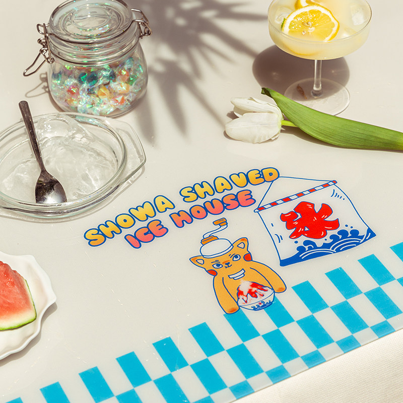 左咸敦道夏季昭和刨冰防水防油免洗PVC桌布软玻璃餐桌垫茶几垫,居家布艺,桌布,淘宝优惠券,粉丝福利购,淘宝优惠卷