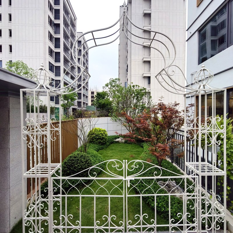 欧式铁艺花架植物爬藤架装饰支架户外花门鲜花拱门轿子花园门庭院