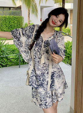 大量现货主推爆款水墨花国风套装波西米亚风2D044-896-P110-K178