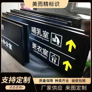 不锈钢精神堡垒商场小区发光吊牌灯箱指示牌 户外导视牌制作